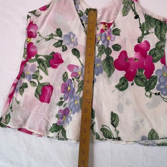Victoria’s Secret Multicolor Silk Floral Scoop Neck Sleeveless Cami Top Large - Picture 7 of 9